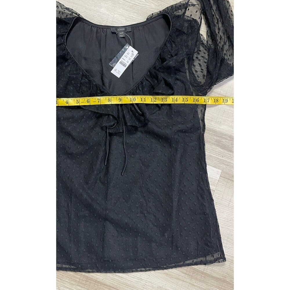 New J . Crew Ruffleneck top in clip dot. Size: XXS - Picture 4 of 7
